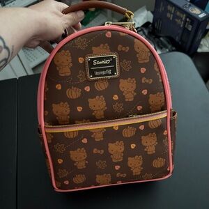 Loungefly x Sanrio Hello kitty pumpkin spice backpack crossbody